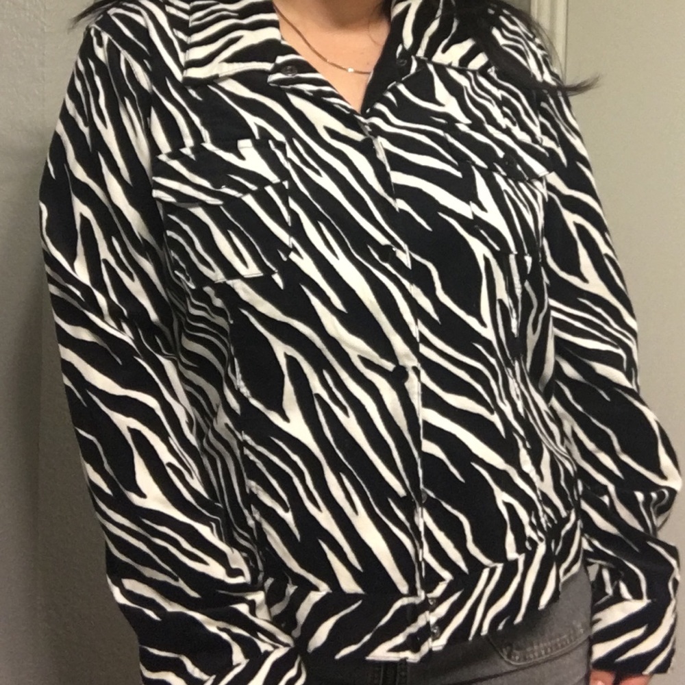 Zebra Print Corduroy Jacket